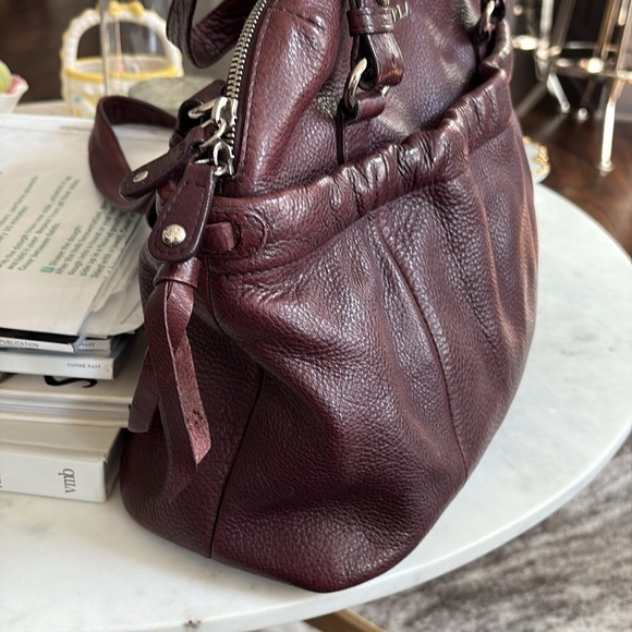 Furla Italian Leather Burgundy Tote Handbag - Picture 9 of 15